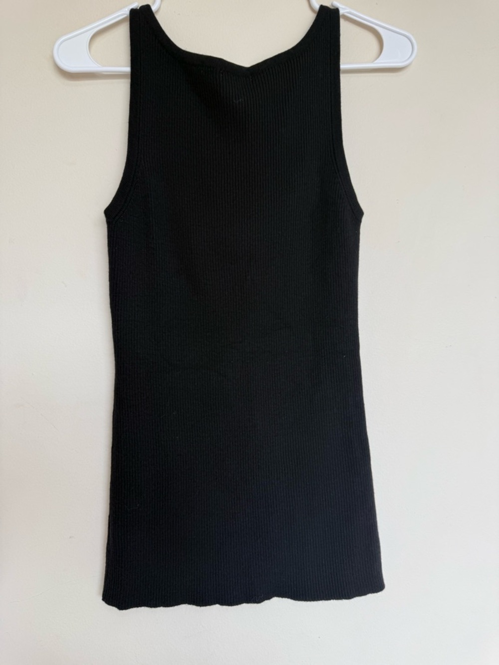 Cache Black Knit Ribbed Cashmere Blend Tank Top Beaded Neckline Medium - Picture 4 of 4